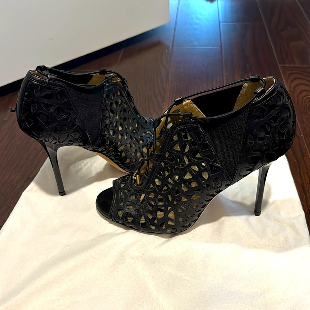 Jimmy Choo laser cut booties